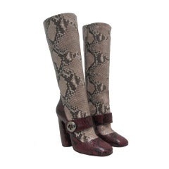 Prada Mary Jane Python Boots