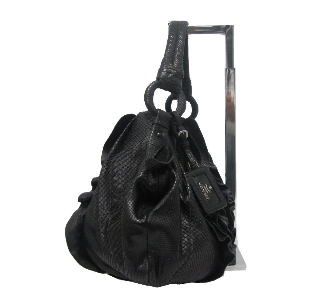 Prada Ruffle Black Hobo 1