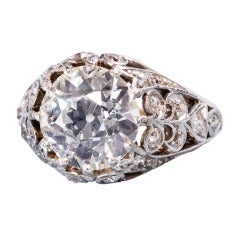 Fine  Edwardian Diamond Platinum Ring