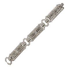 Antique Art Deco Marquise Diamond  Bracelet