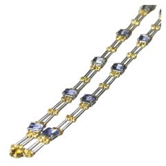 Oscar Heyman Purple and Yellow Sapphire Necklace