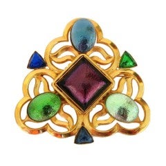 1990s Philippe Ferrandis Gold Gripoix Brooch New Never worn 7