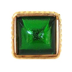 Philippe ferrandis Gripoix Bold Green Ring Paris Never Worn 1990s