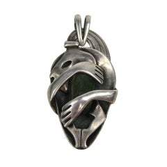 Vintage 1950s Mexican Salvador Sterling Pendant 12