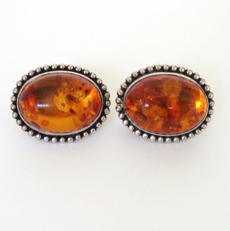 Stephen Dweck Amber Sterling Silver Earrings