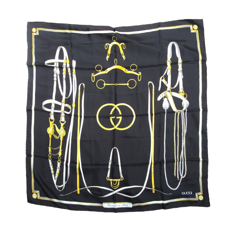 Gucci "Finimenti in Selleria" GG Silk Scarf