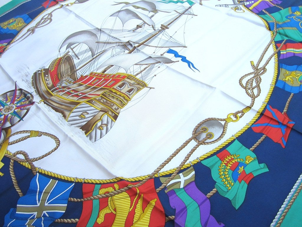 Gucci Tall ship Nautical Silk Scarf 1