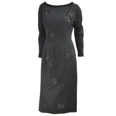 Vintage 1960s Black Widow Spider Wiggle Dress - Wiliam Fox Little Black Dress