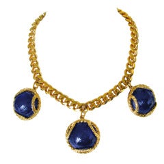Vintage Dominique Aurientis Poured gripoix Glass Necklace 1980s 2