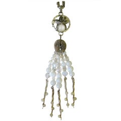 1990s Philippe Ferrandis Cascading Glass Bead Drop Necklace New never worn 11
