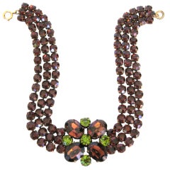 Vintage 1980's Dominique Aurientis Rhinestone Necklace 9