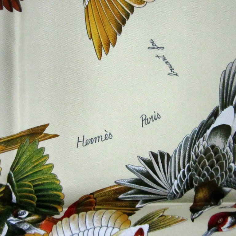 hermes bird scarf