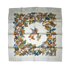 Hermes Bird species Silk Scarf