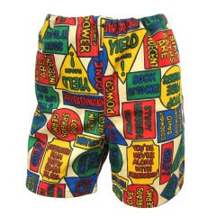 Vintage 1960s POP ART Unisex Boy Shorts Stunning Graphics 12
