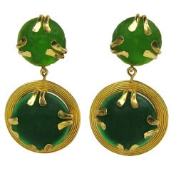 Domique Aurientis Poured Gripoix Glass Dangle Earrings 4