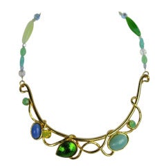 Philippe Ferrandis Poured Glass Choker Necklace 3