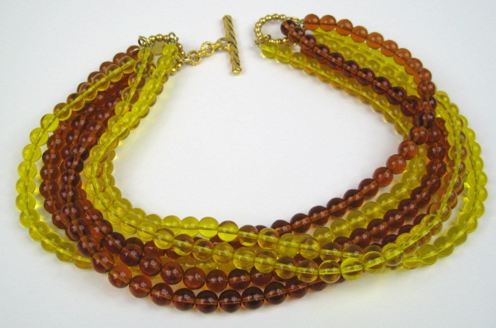 Women's Dominique Aurientis Amber / Yellow Glass Choker