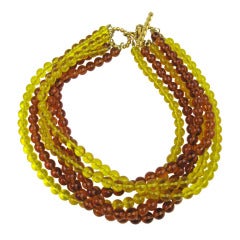 Retro Dominique Aurientis Amber / Yellow Glass Choker