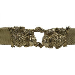 Never worn Ciner Frog Belt Buckle / 2 Leather Belts 5