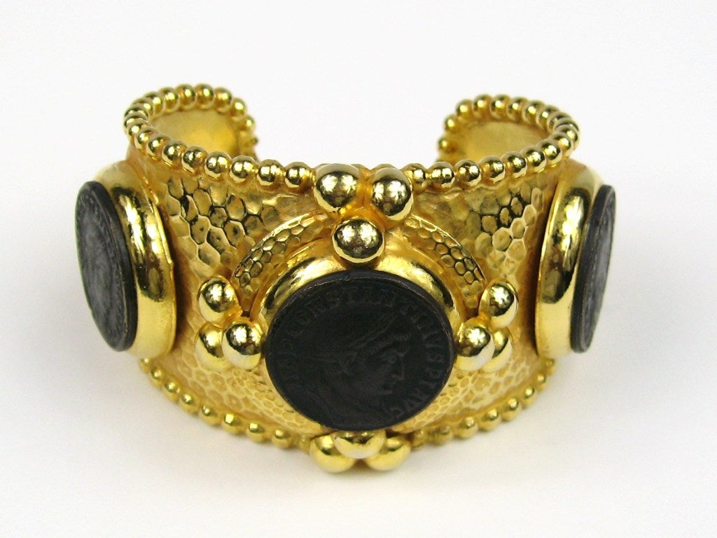 Phillipe Ferrandis Coin Hammered Bracelet