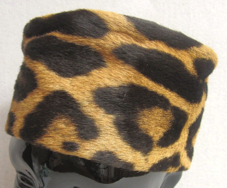 Women's 1960s Leopard print  Pillbox Hat