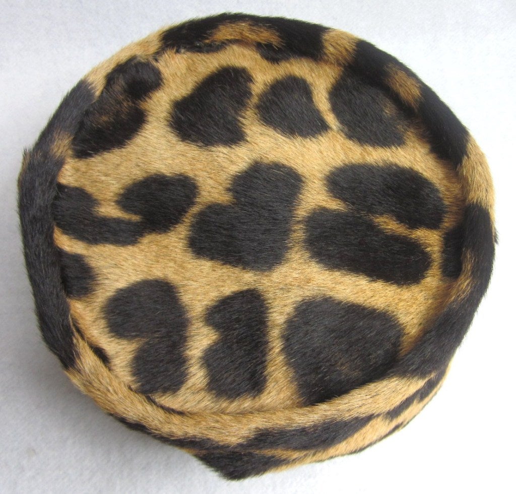 1960s Leopard print  Pillbox Hat 1