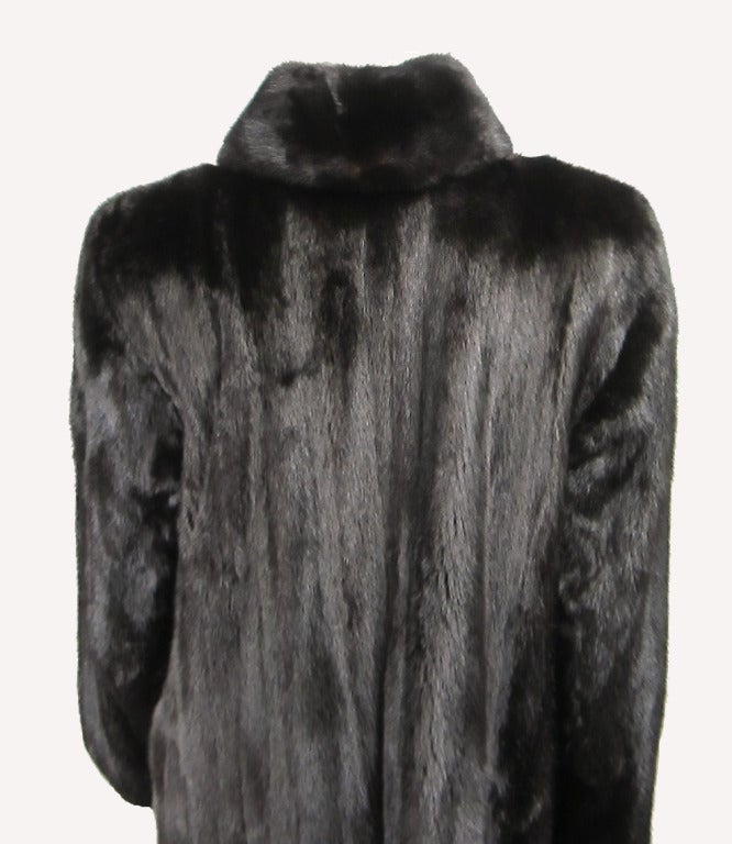 Black Louis Feraud  Mink Fur Full Length Coat