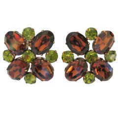 1980's Dominique Aurientis Rhinestone Earrings new old stock 5