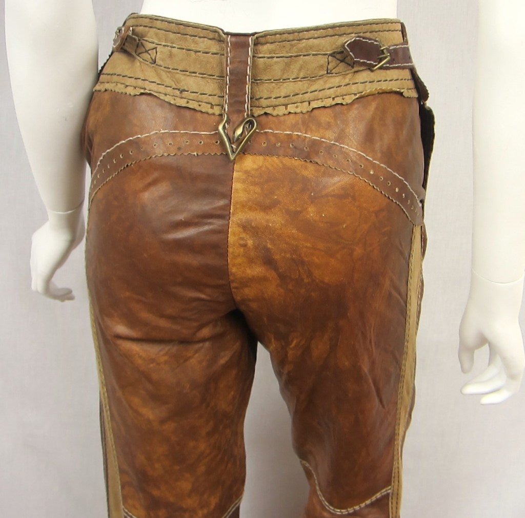 Roberto Cavalli Lederhose im Used-Look für Damen oder Herren