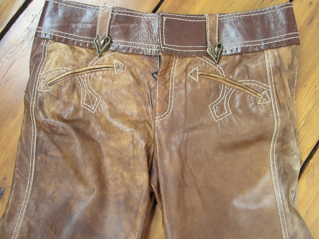 Distressed Roberto Cavalli Leather pants at 1stDibs | distressed ...
