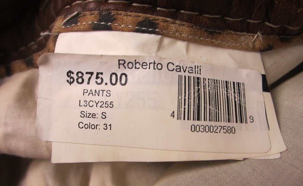 Women's or Men's Distressed Roberto Cavalli Leather pants