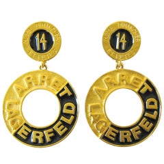 1990's Karl Lagerfeld 14 Blvd. De La Madeleine Couture Dangle Earrings 2