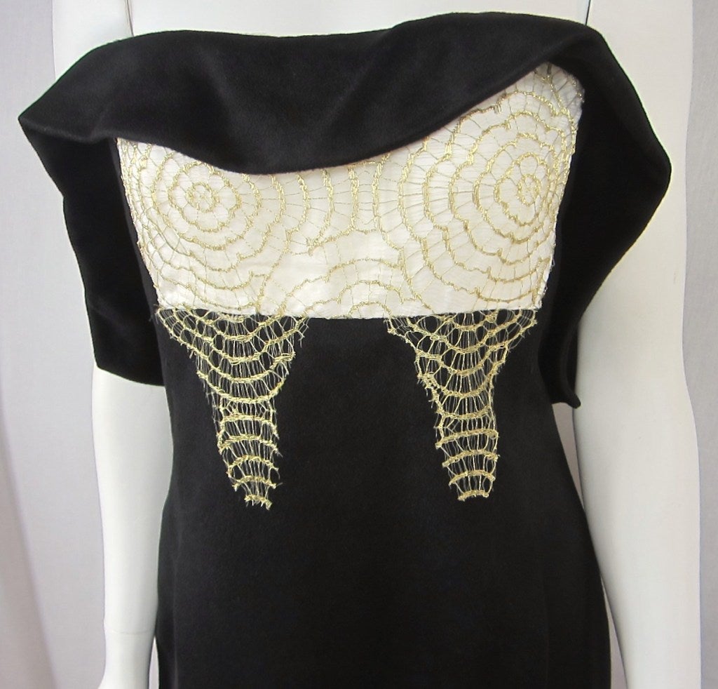 Yves Saint Laurent YSL Strapless Cashmere Little black dress 1990s For