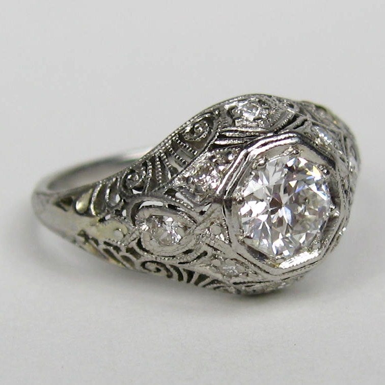 deco engagement rings filigree platinum deco filigree engagement ring for sale at 1stdibs deco engagement rings filigree platinum deco filigree engagement ring for sale at 1stdibs