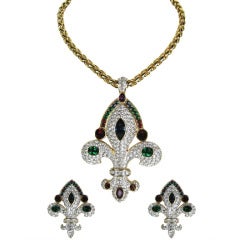 Retro Swarovski jeweler's collection Fleur De Lis Set