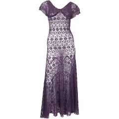 Vintage 1930s Floral Mesh Flutter Dress 8