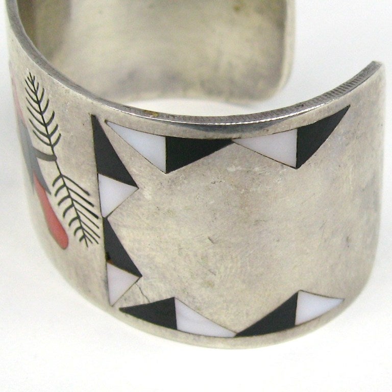Native American Zuni Sterling Silver Cuff Bracelet, Albert & Dolly Banteah