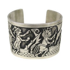 Sterling Silver Southwestern Story Teller Bracelet 4