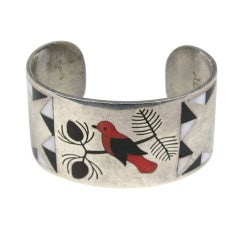 Zuni Silver Cuff Bracelet, Albert & Dolly Banteah 5