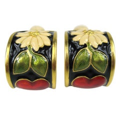 Colorful floral motif Karl Lagerfeld earrings