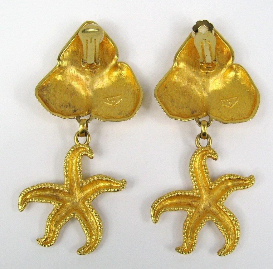 Women's Ben Amun Gold Tone Starfish Dangle Earrings
