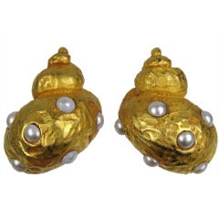 Dominique Aurientis Snail Earrings New Old Stock Never worn 1990s 11