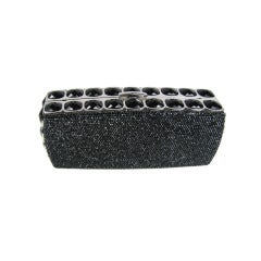 Judith Leiber Full Jet Bead Minaudiere Clutch