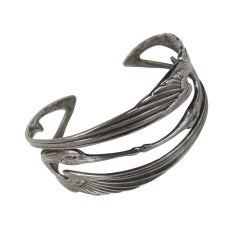 Antique Art Nouveau Sterling Silver Bracelet 9