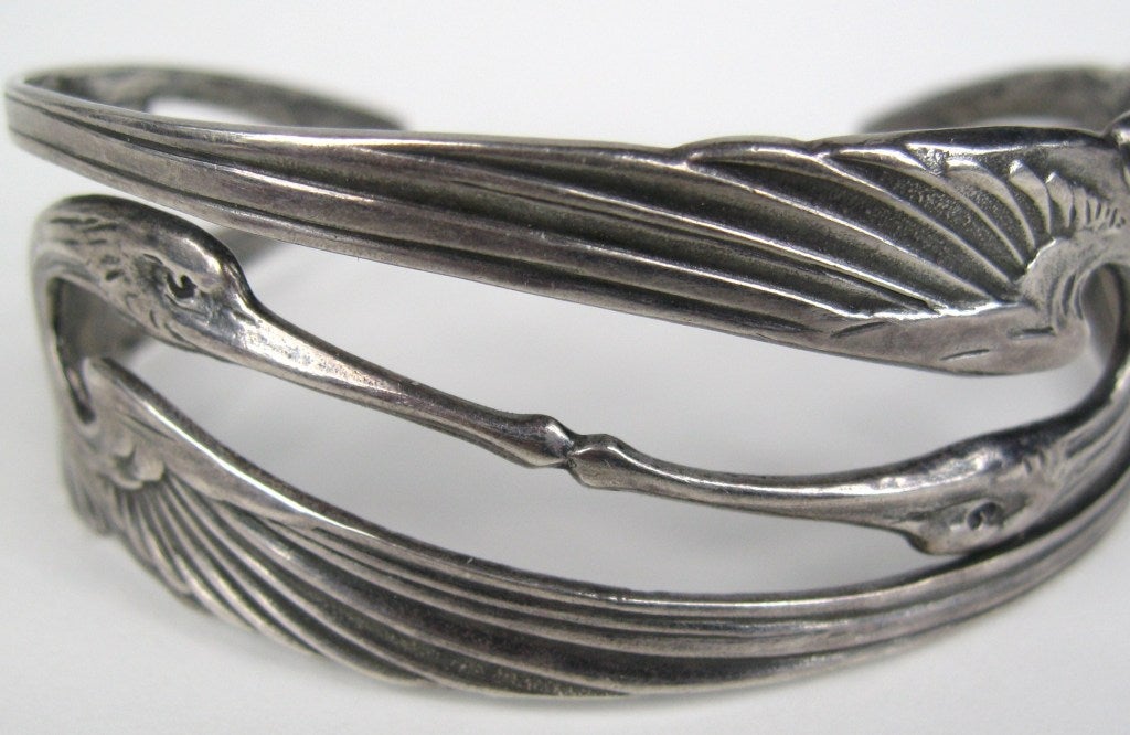 Antique Art Nouveau Sterling Silver Estate Jewelry Bracelet For Sale at