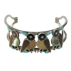 Native American Dead Pawn Zuni Bird Cuff Bracelet 5