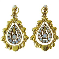 14K Gold Opal Dangle Earrings 4