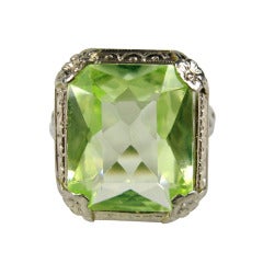 1920s Art Deco Pierced 18k Gold Ring