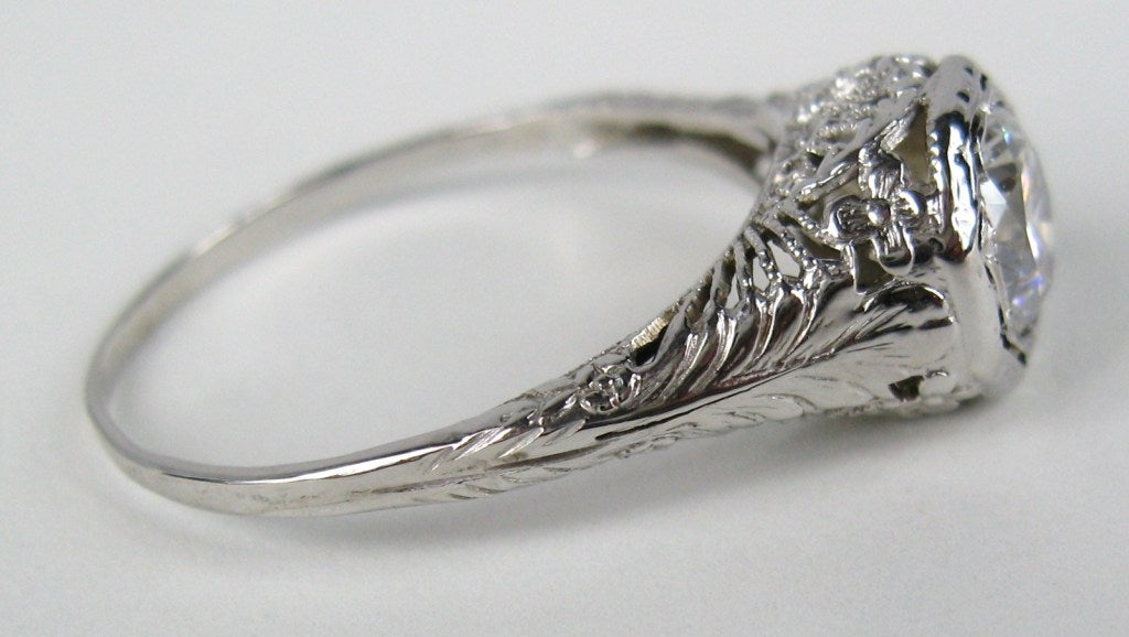 art deco white sapphire ring