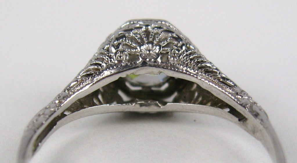 art deco white sapphire engagement rings